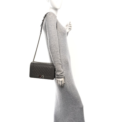 Chanel Caviar Quilted Medium Boy Flap Dark Grey 2 of 10