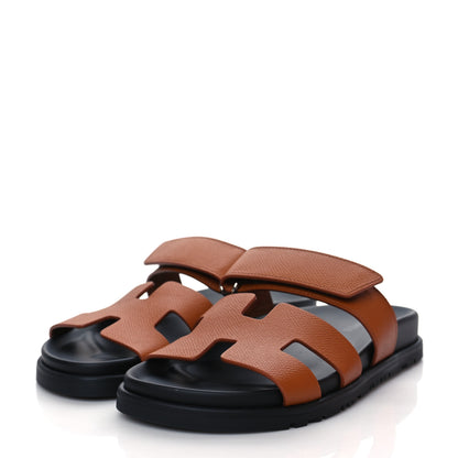 Hermes Epsom Womens Chypre Sandals 35 Natural 3 of 9