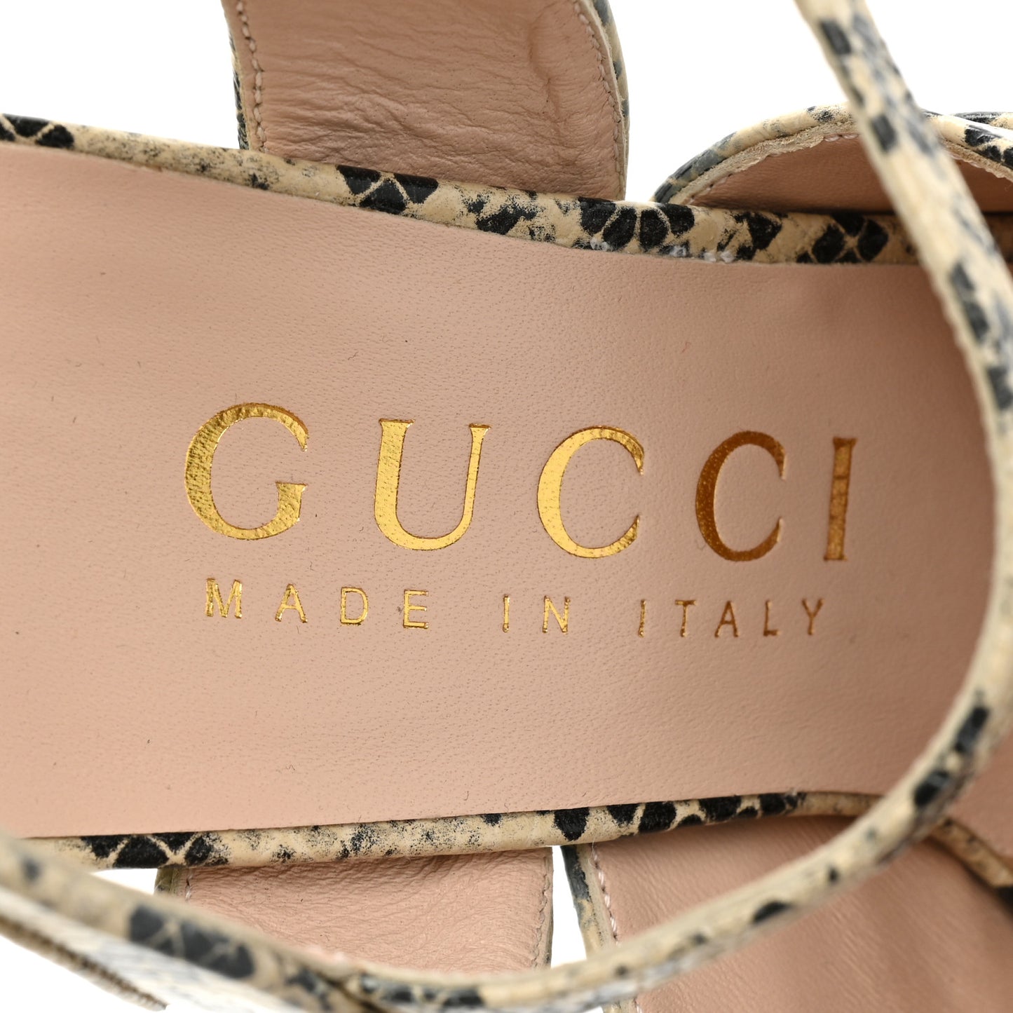 Calfskin Python Print Keyla Platform Slingback Sandals 39.5 Beige Avana