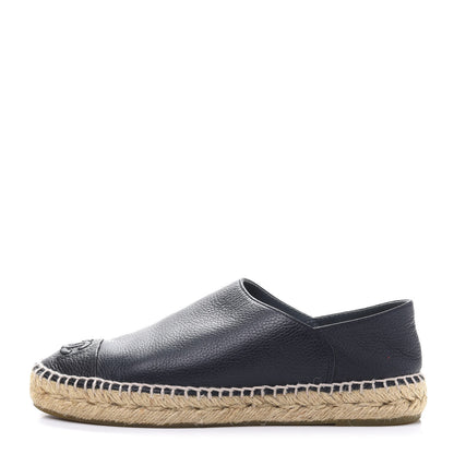 Chanel Grained Calfskin CC Espadrilles 36 Black 1 of 8
