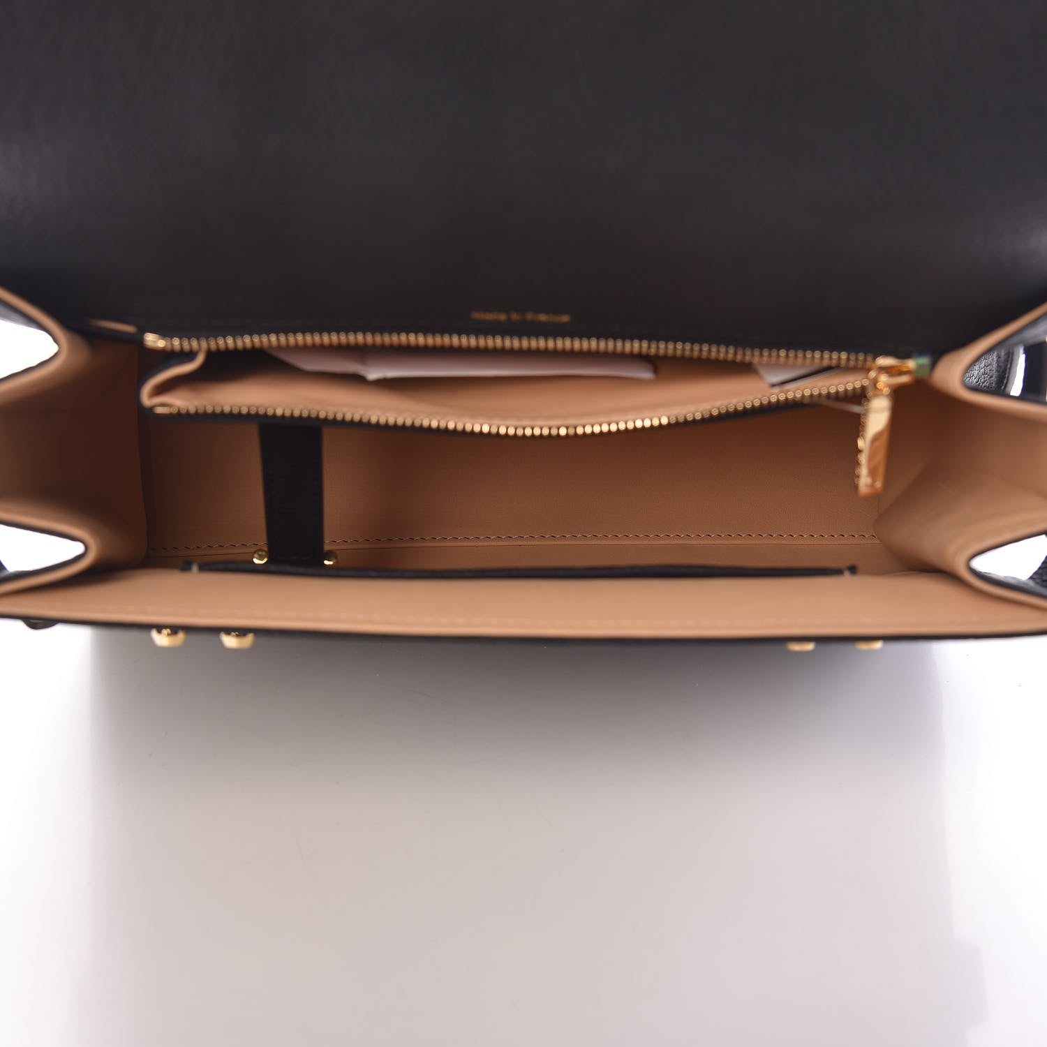 Delvaux Crispy Calfskin Tribal Stitch MM Tempete Satchel Black Bronze 5 of 13