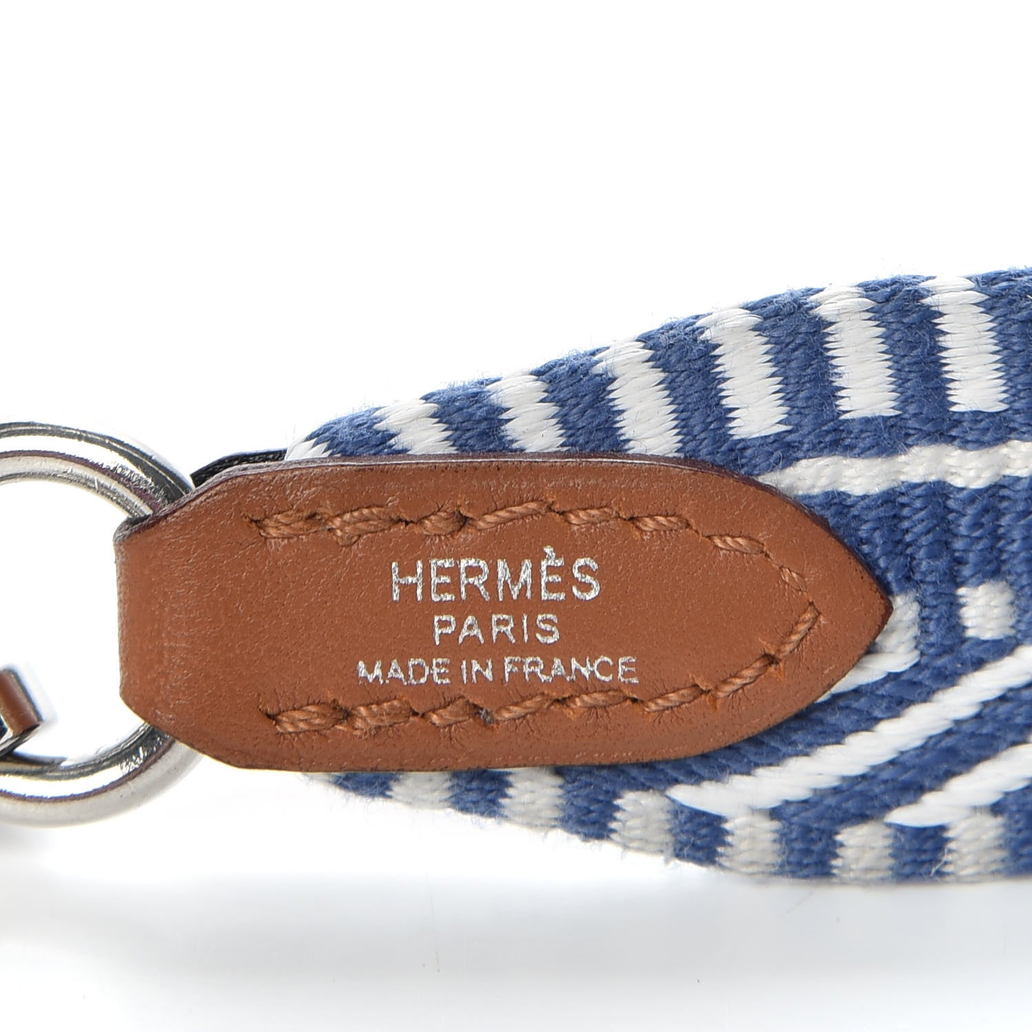 Hermes Toile Swift 25mm Sangle ZigZag Shoulder Strap Bleu Brighton 4 of 5