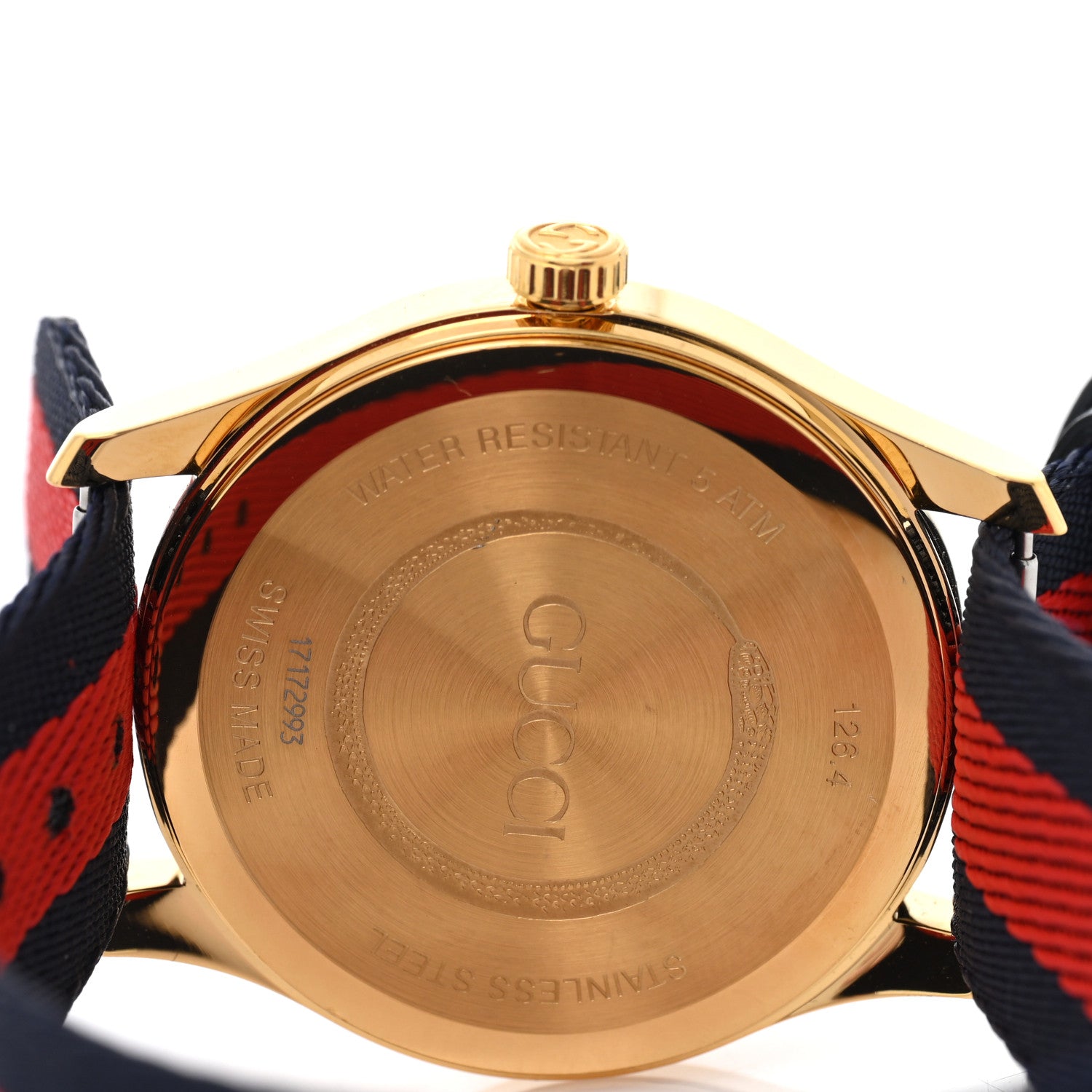 Gucci Stainless Steel Nylon 38mm Le Marche Des Merveilles Bee Quartz Watch Navy 4 of 4