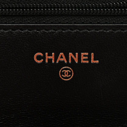 Chanel Lambskin Quilted Logo WOC Wallet On Chain Black 6 of 12