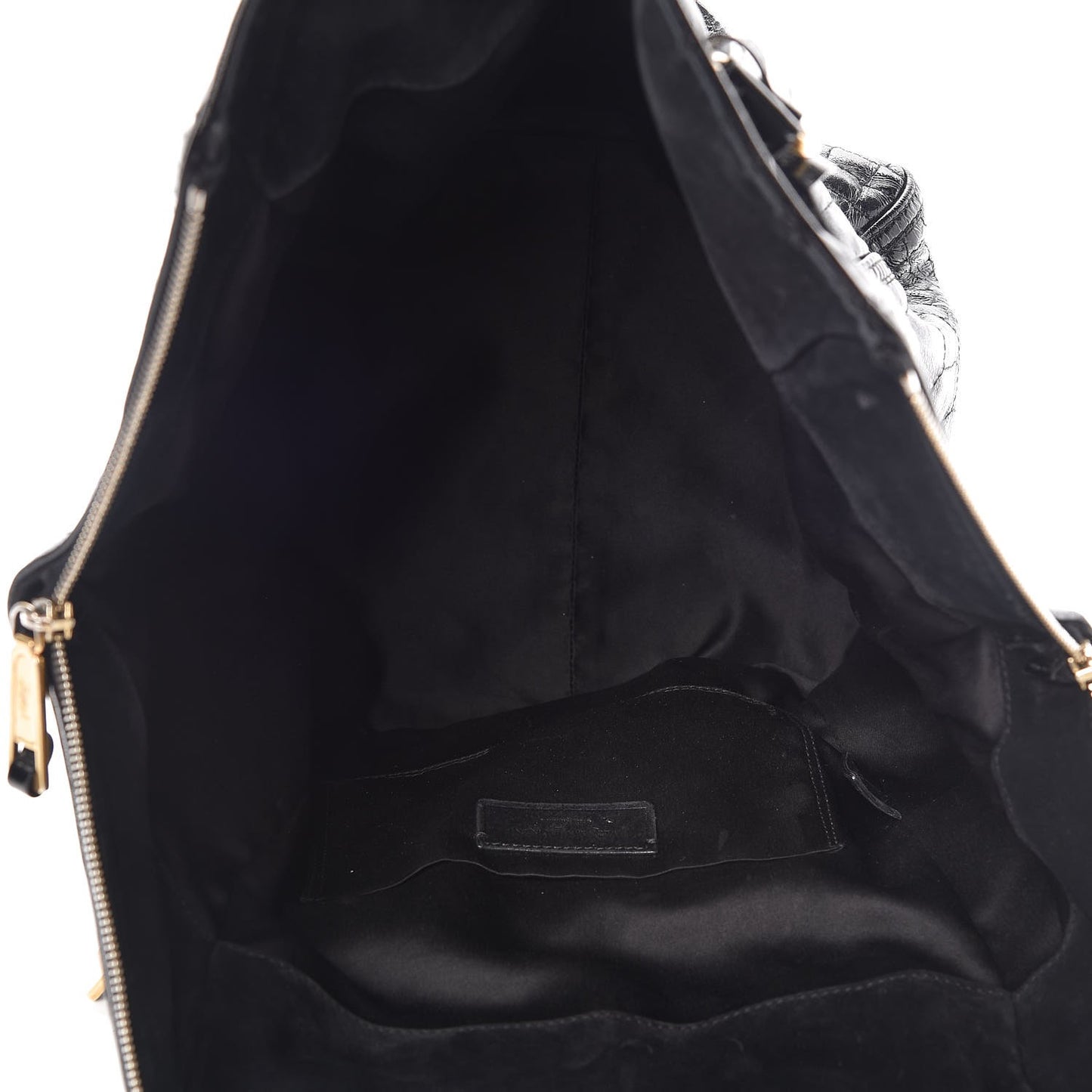 Patent Crocodile Embossed Medium Downtown Tote Black