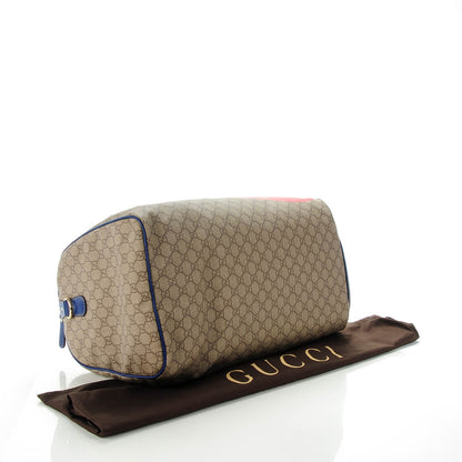 Gucci GG Plus Monogram Large Boston USA Flag Unicef Duffle Blue 4 of 7