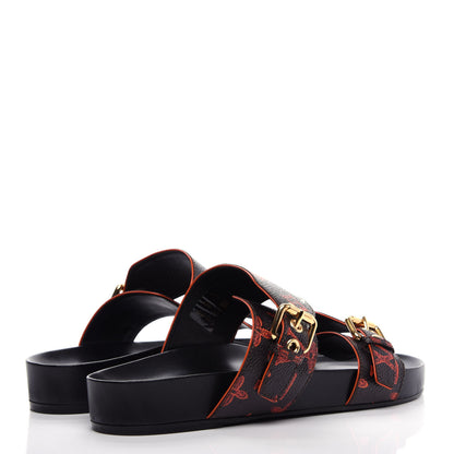 Louis Vuitton Catogram Bom Dia Flat Mule 40 Black Marron 4 of 11
