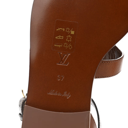Louis Vuitton Calfskin Game On Playful Flat Sandals 37 6 of 8
