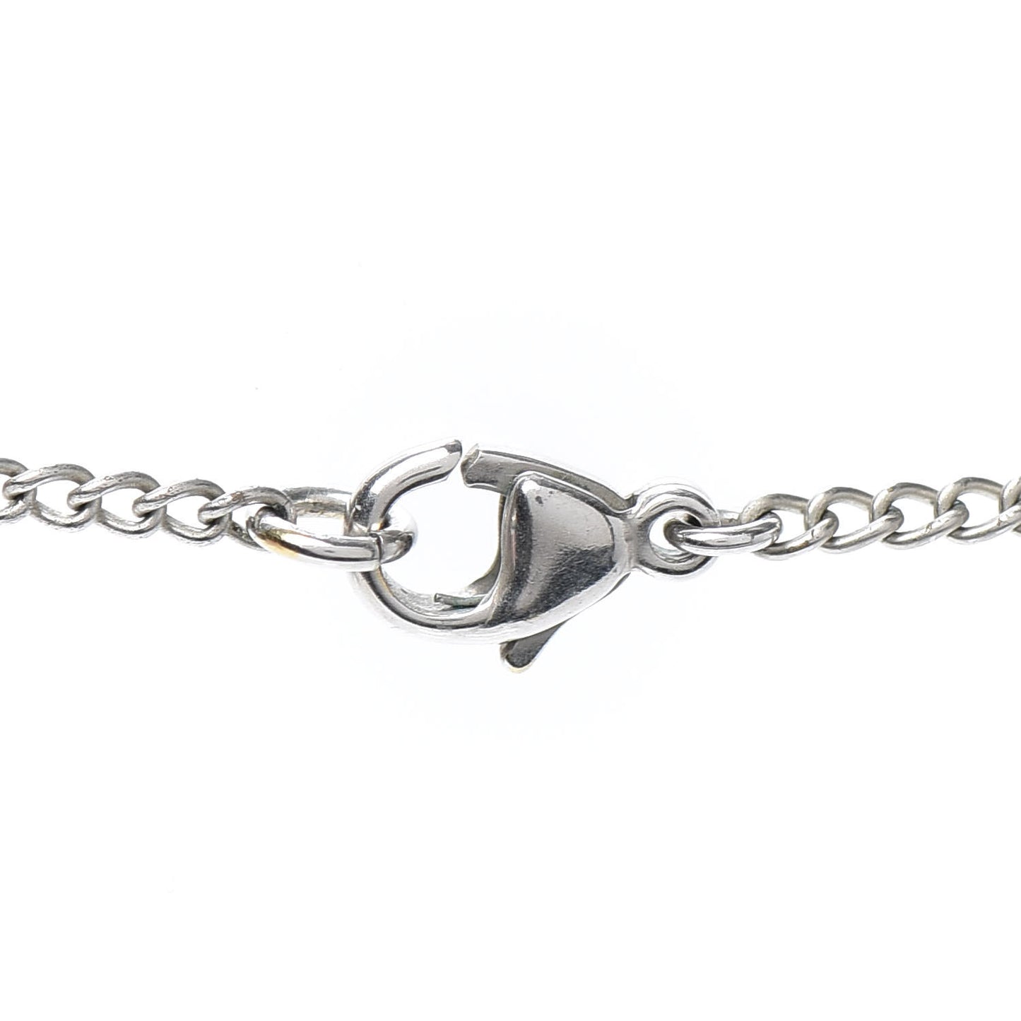 Pearl Bead CC Drop Necklace Silver