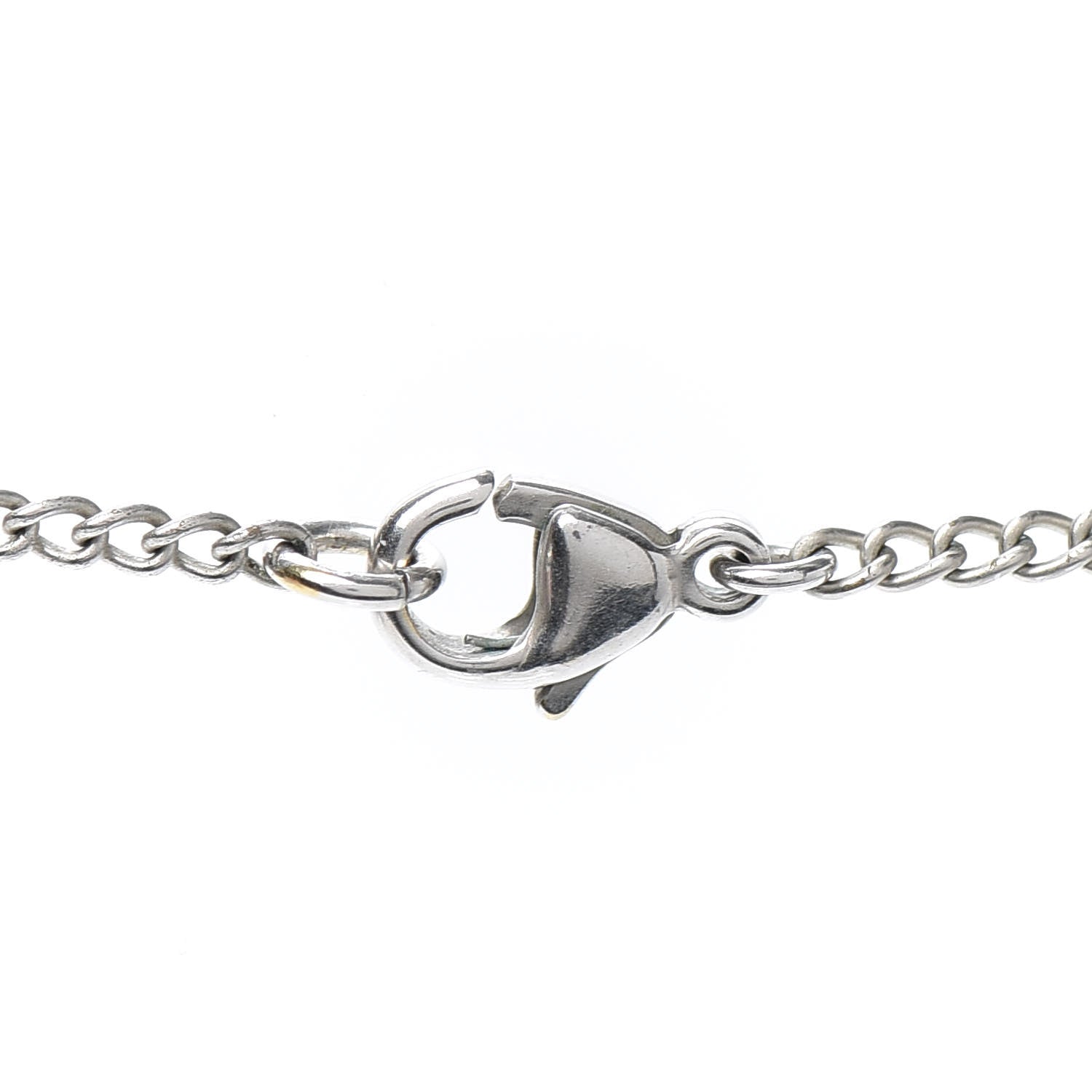 Chanel Pearl Bead CC Drop Necklace Silver 4 of 5