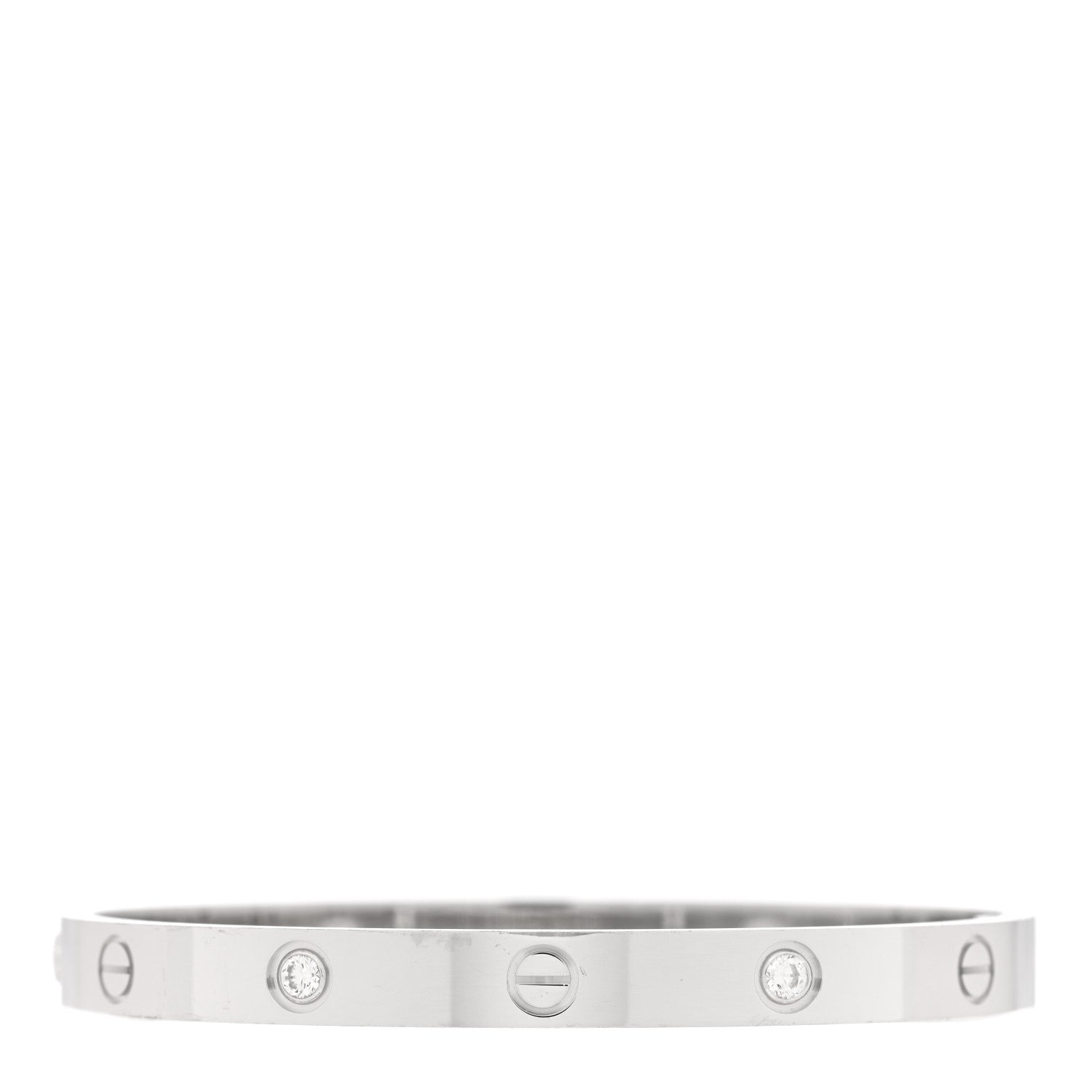 Cartier 18K White Gold 4 Diamond LOVE Bracelet 18 2 of 7