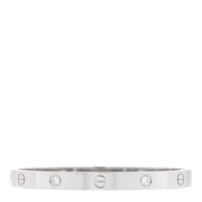 Cartier 18K White Gold 4 Diamond LOVE Bracelet 18 2 of 7