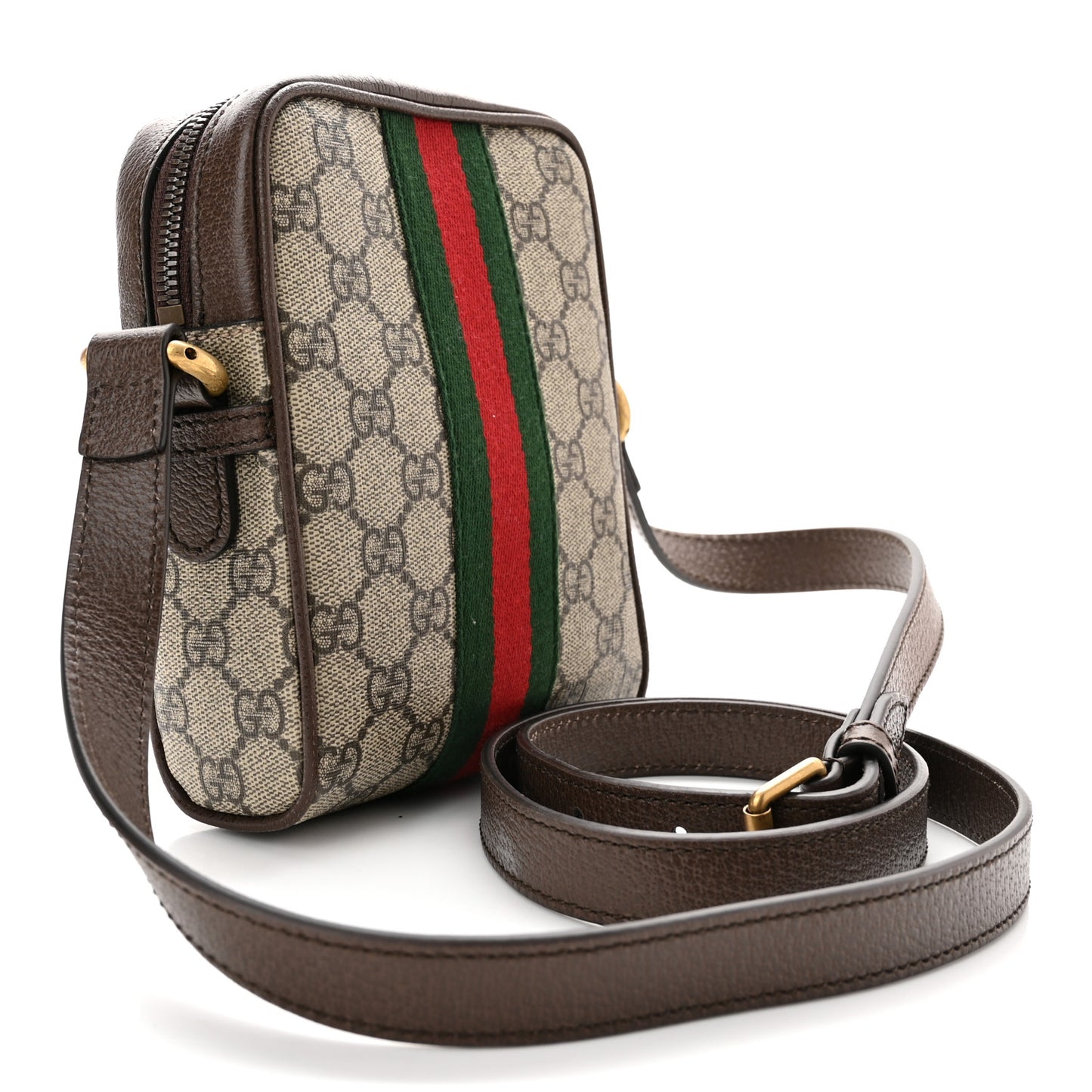 GG Supreme Monogram Web Mini Ophidia Messenger Brown