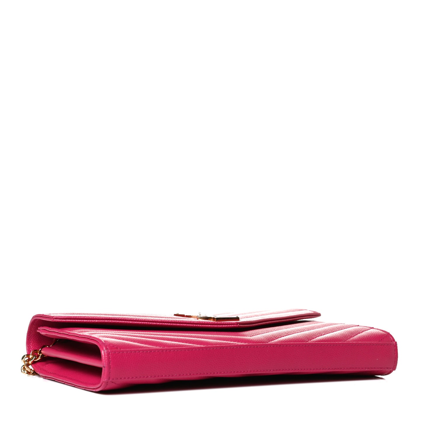 Grain De Poudre Matelasse Chevron Monogram Chain Wallet Bubblegum