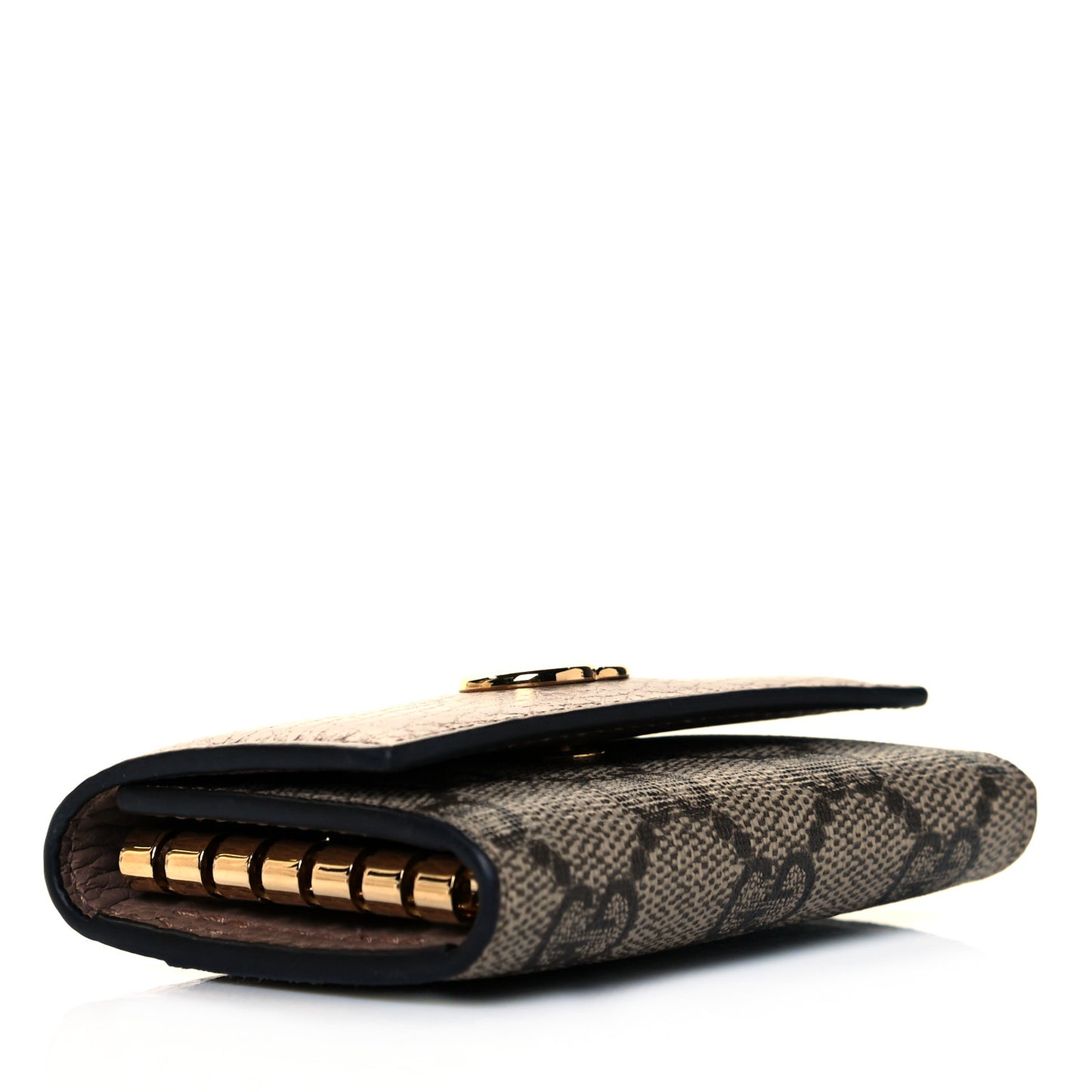 Dollar Calfskin GG Supreme Monogram GG Marmont 6 Key Holder Case Porcelain Rose Beige Ebony