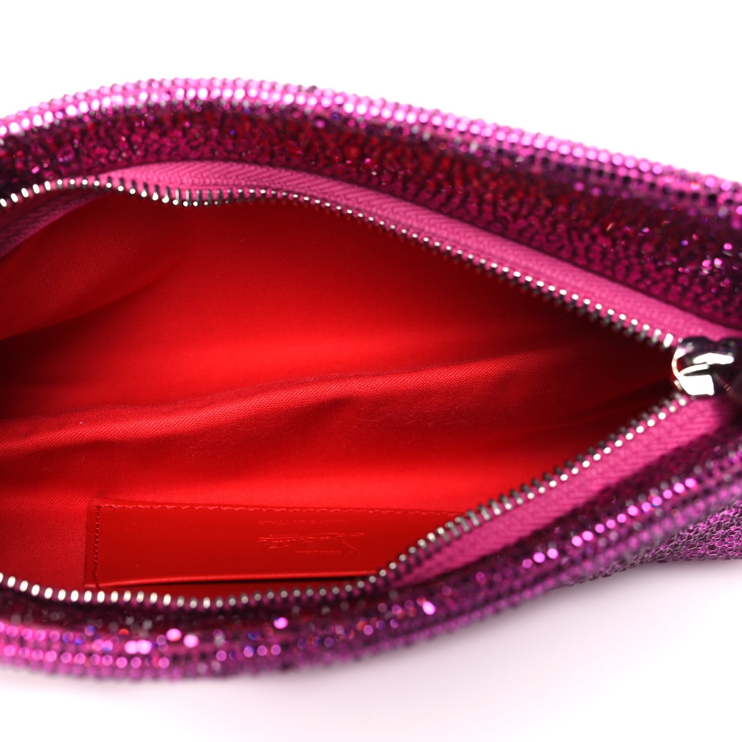 Crystal Small Loubitwist Clutch Fuchsia