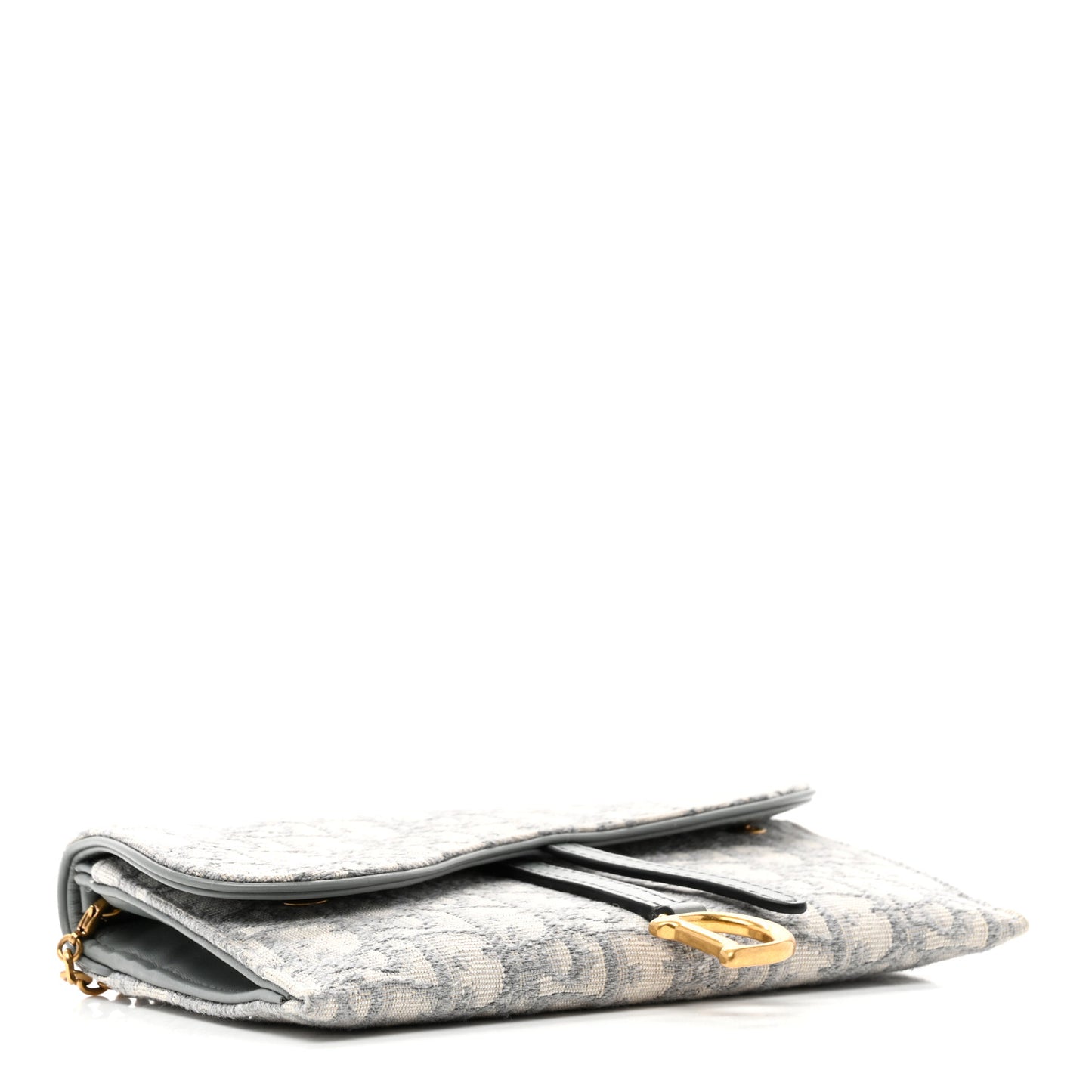 Oblique Saddle Chain Long Wallet Grey