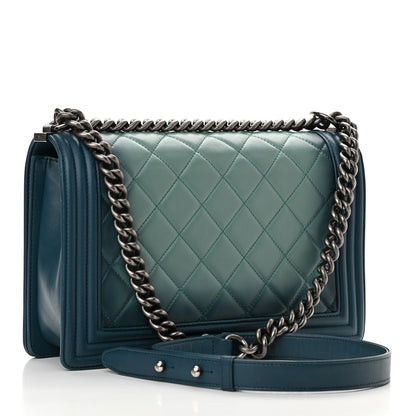 Chanel Calfskin Ombre Faded Quilted New Medium Boy Flap Green 2 of 13