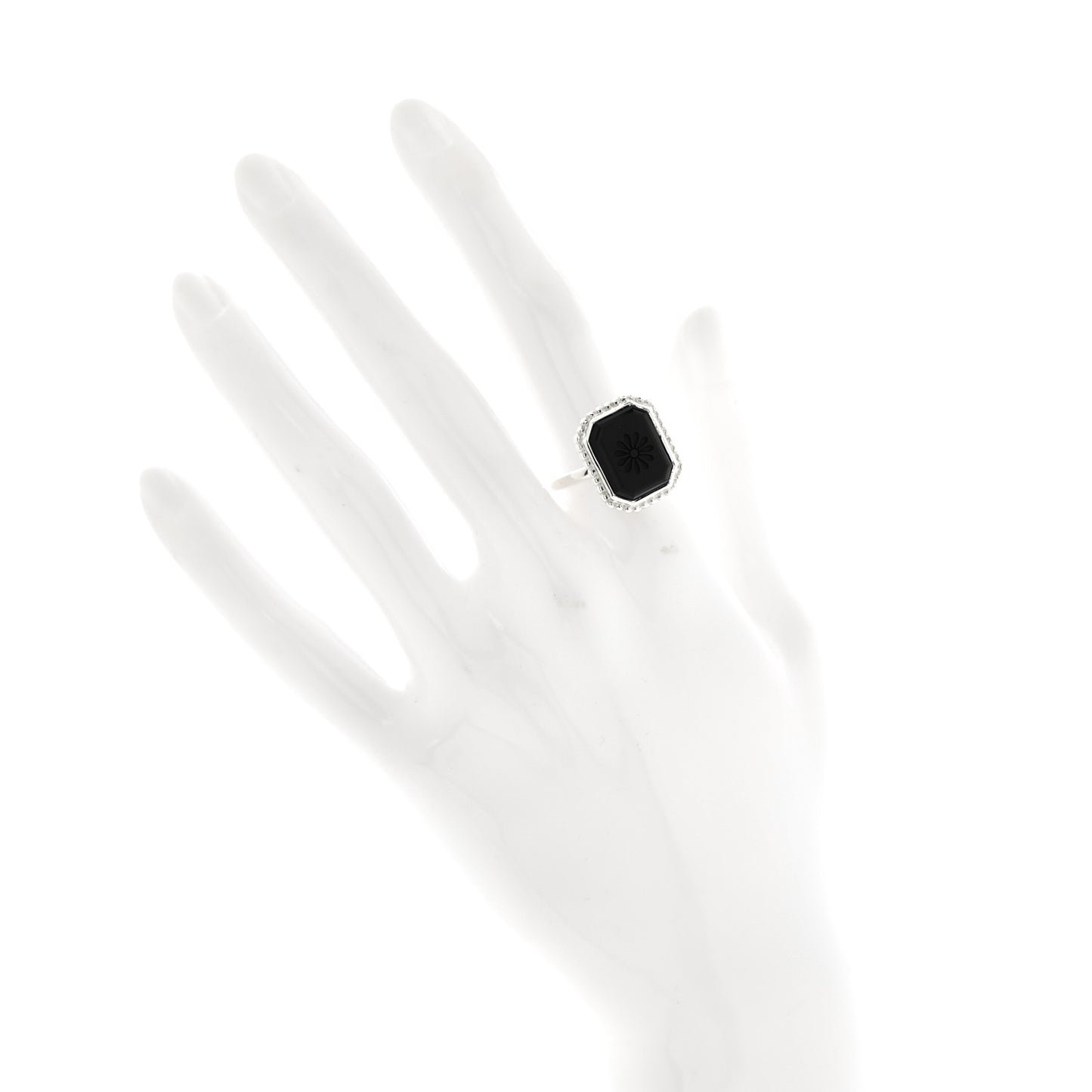 Sterling Silver Black Onyx Ziegfeld Daisy Ring 55 7.25