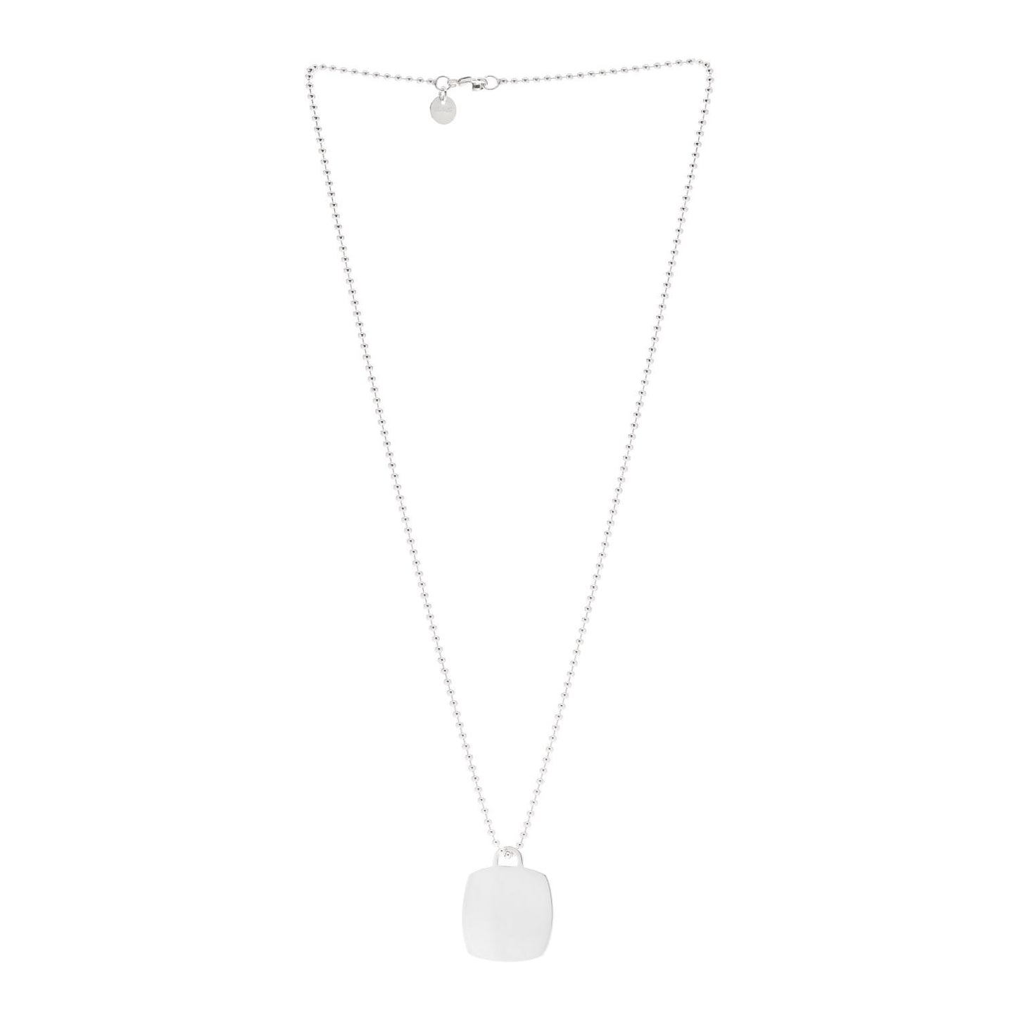 Sterling Silver Cushion Charm Pendant Necklace