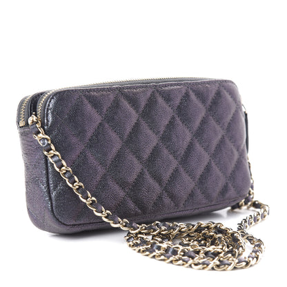 Chanel Iridescent Caviar Quilted Clutch With Chain Black 3 of 11