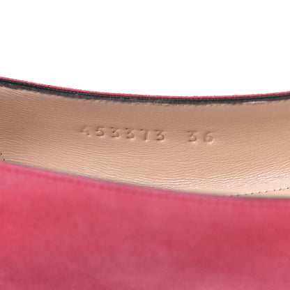 Gucci Kid Scamosciato GG Marmont Fringe Flats 36 Hot Pink 9 of 10