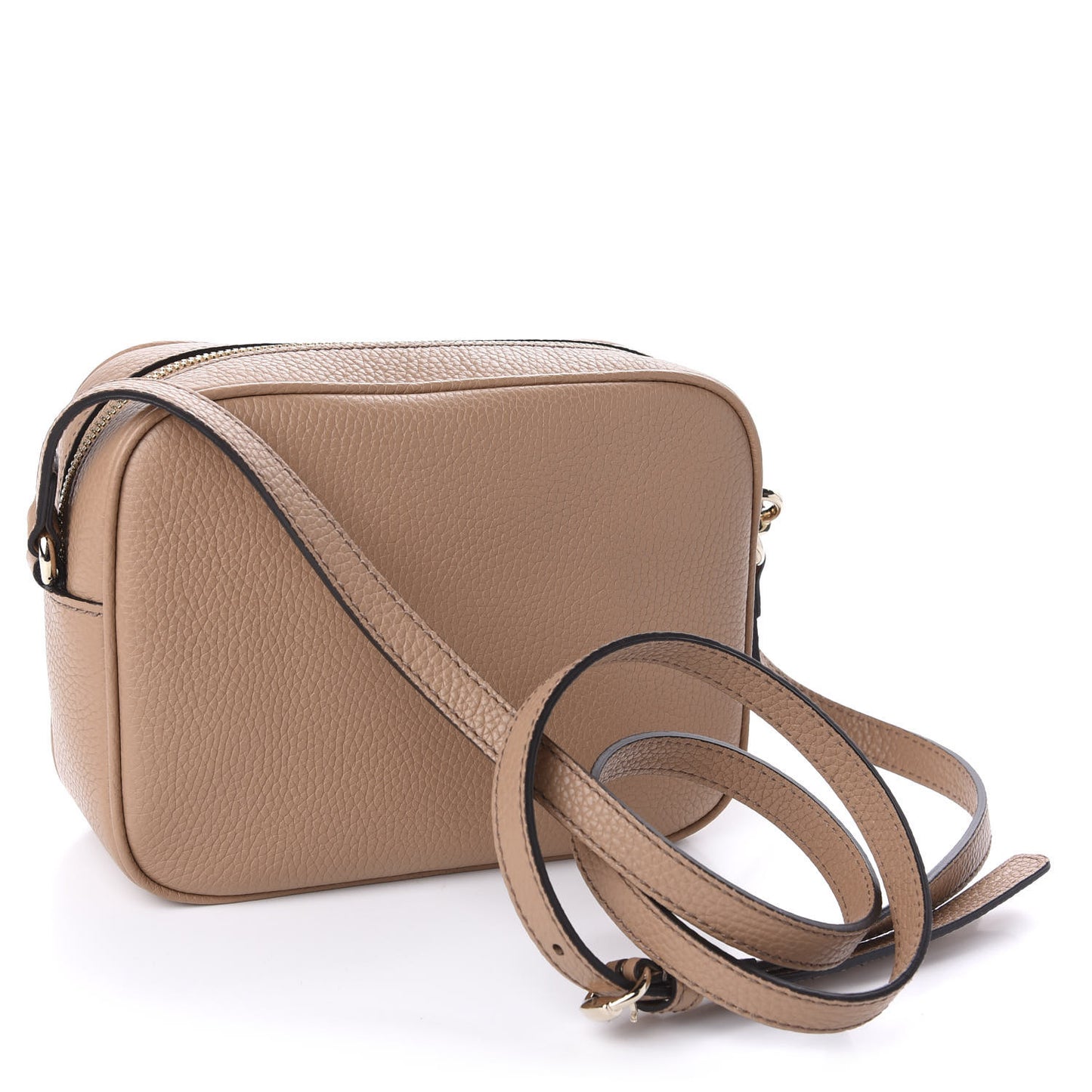 Pebbled Calfskin Small Soho Disco Bag Rose Beige