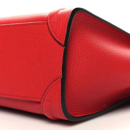 Celine Drummed Calfskin Nano Luggage Vermillion 10 of 10