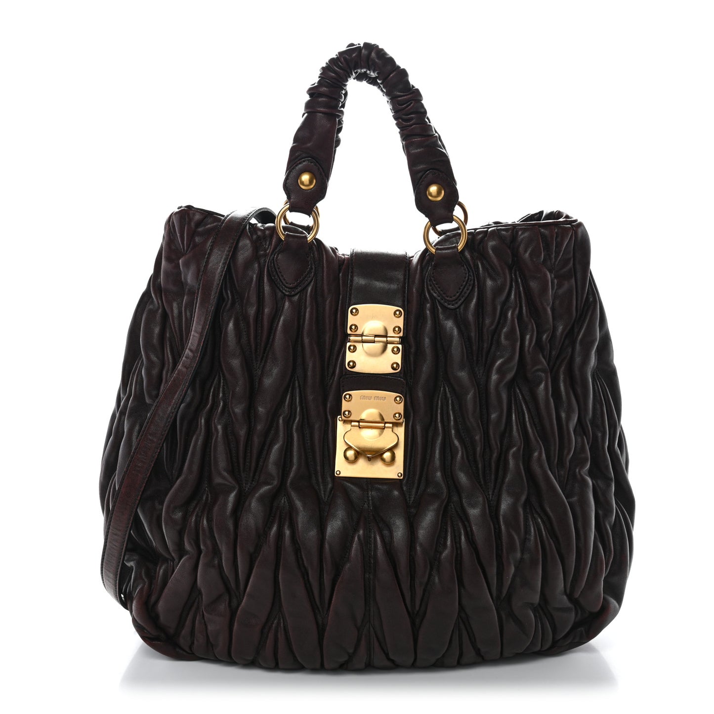 Nappa Matelasse Shopping Tote Prugna