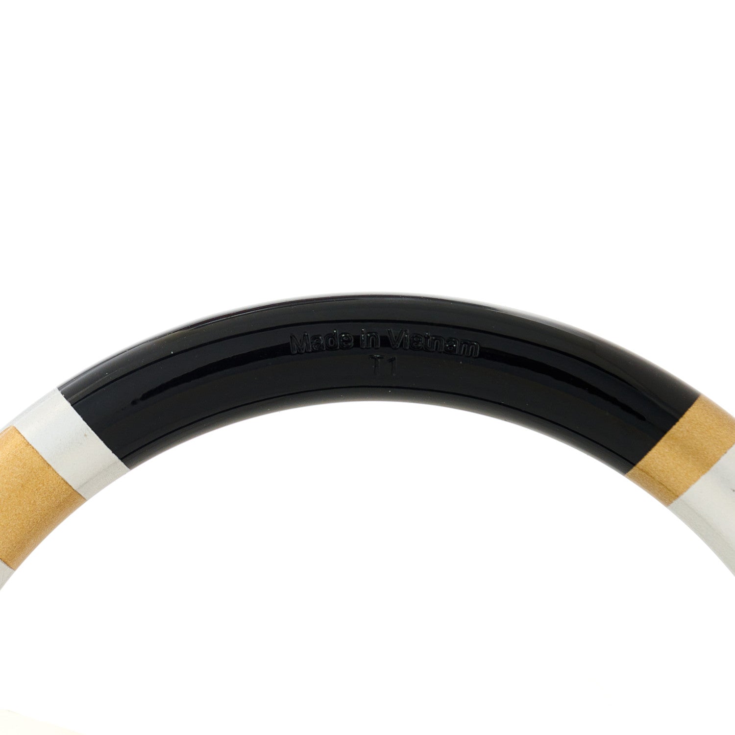 Hermes Lacquered Wood H Equipe PM Bangle Bracelet T1 Black 5 of 6
