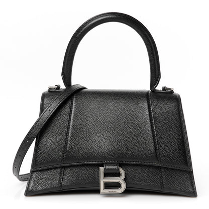 Balenciaga Grained Calfskin Small Hourglass Top Handle Bag Black 1 of 10