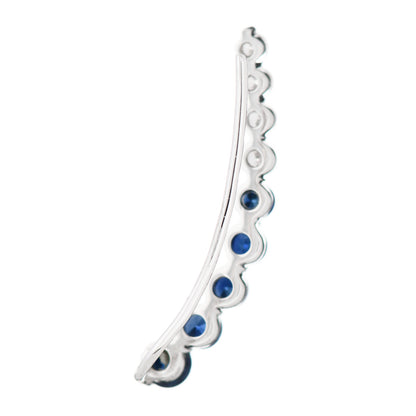 Anita Ko 18K White Gold Diamond Blue Sapphire Floating Earring 3 of 6