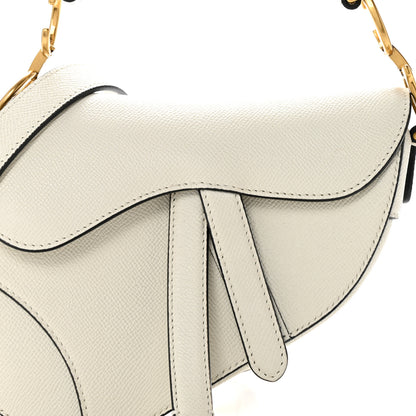 Christian Dior Grained Calfskin Mini Saddle Bag With Strap White 8 of 11