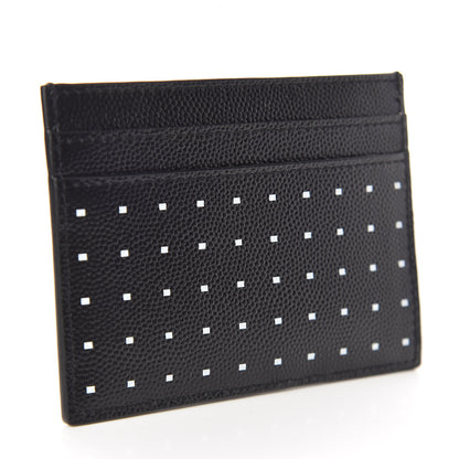 Saint Laurent Grain De Poudre Geo Print Monogram Credit Card Case Black White 3 of 8