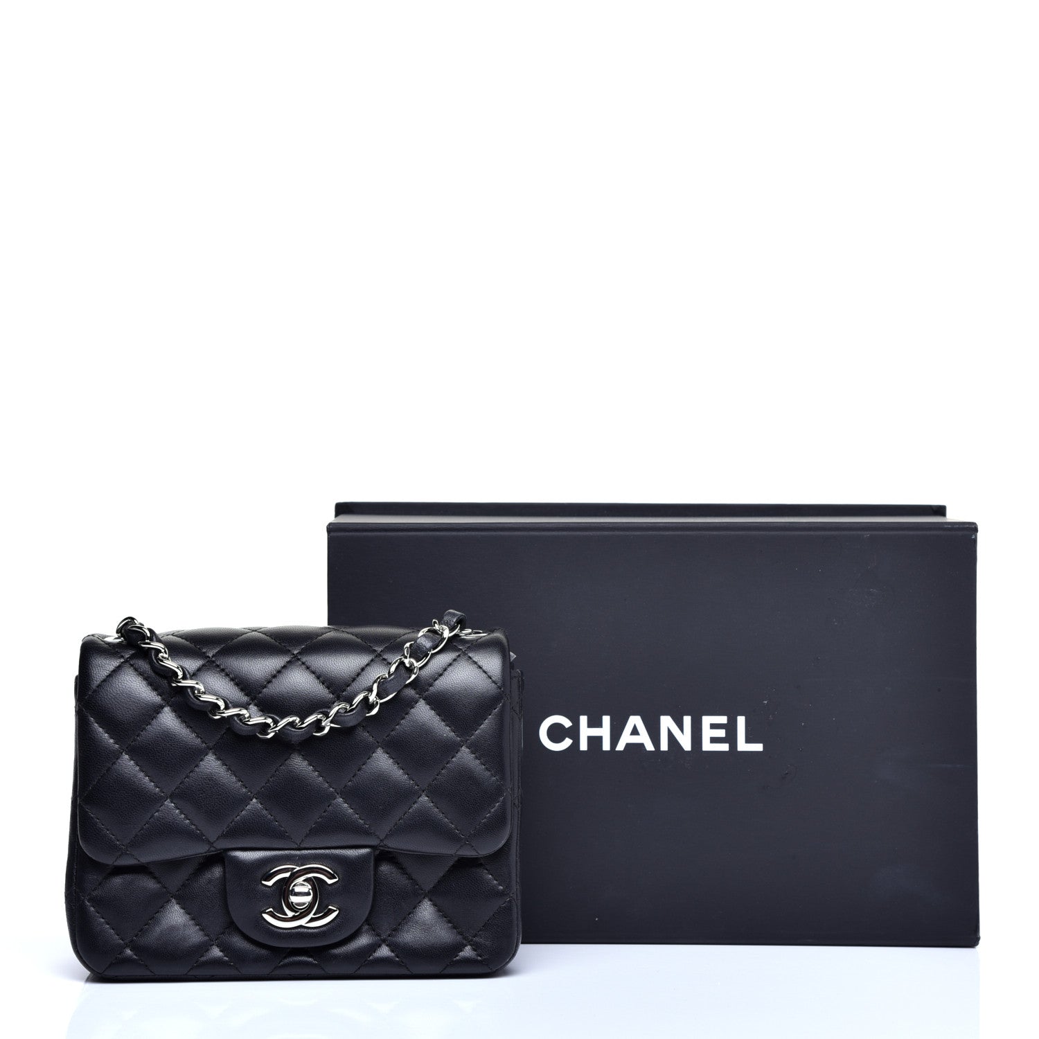 Chanel Lambskin Quilted Mini Square Flap Black 11 of 11