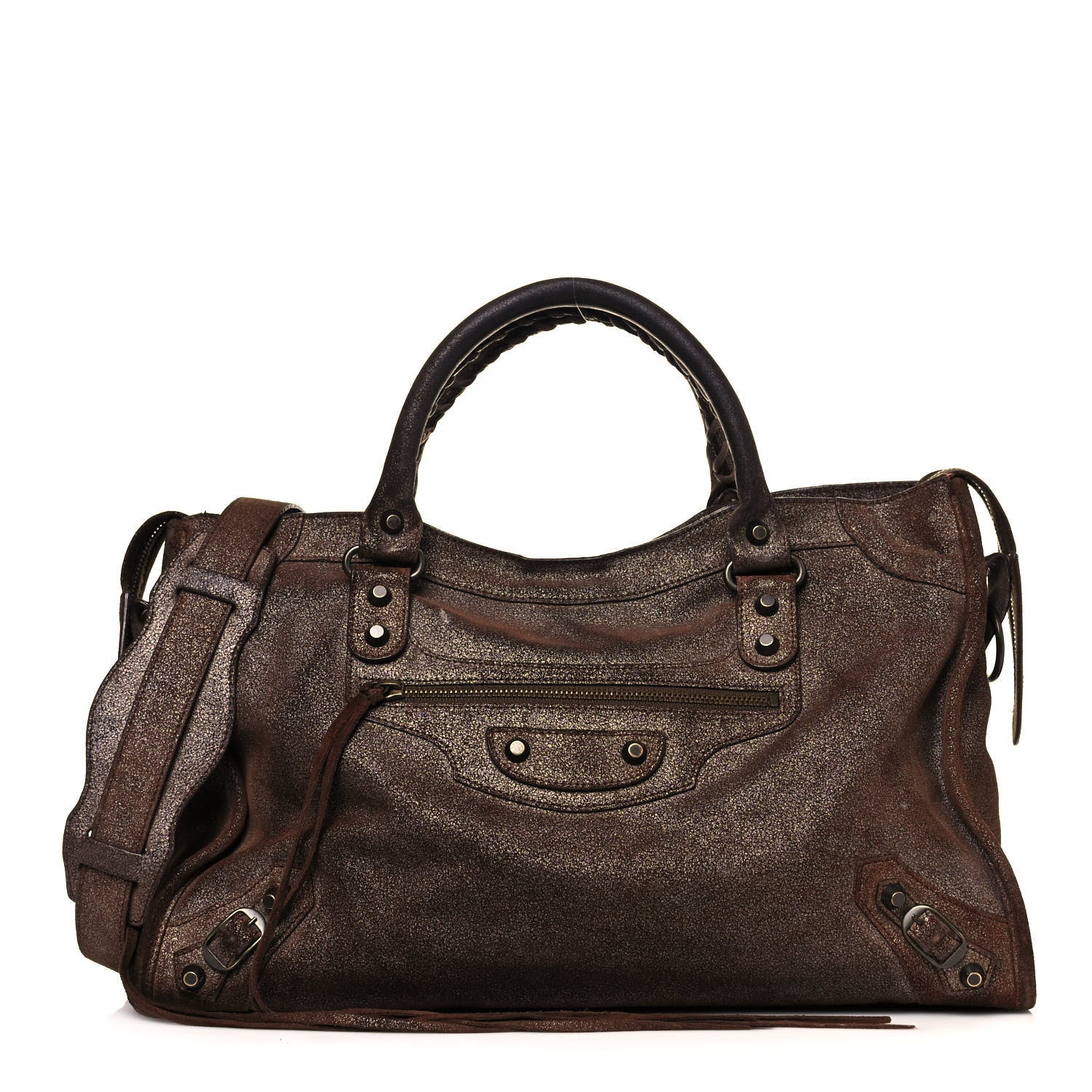 Balenciaga Metallic Craquele Calfskin Classic Hardware City Bronze 1 of 16