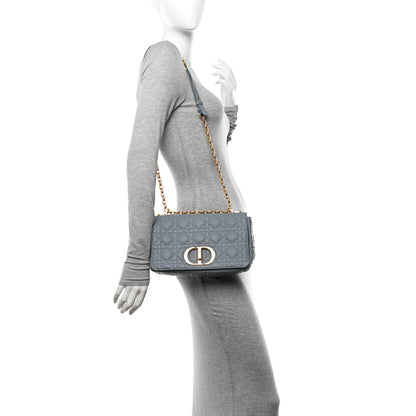 Christian Dior Supple Calfskin Cannage Medium Caro Bag Ethereal Grey 2 of 14