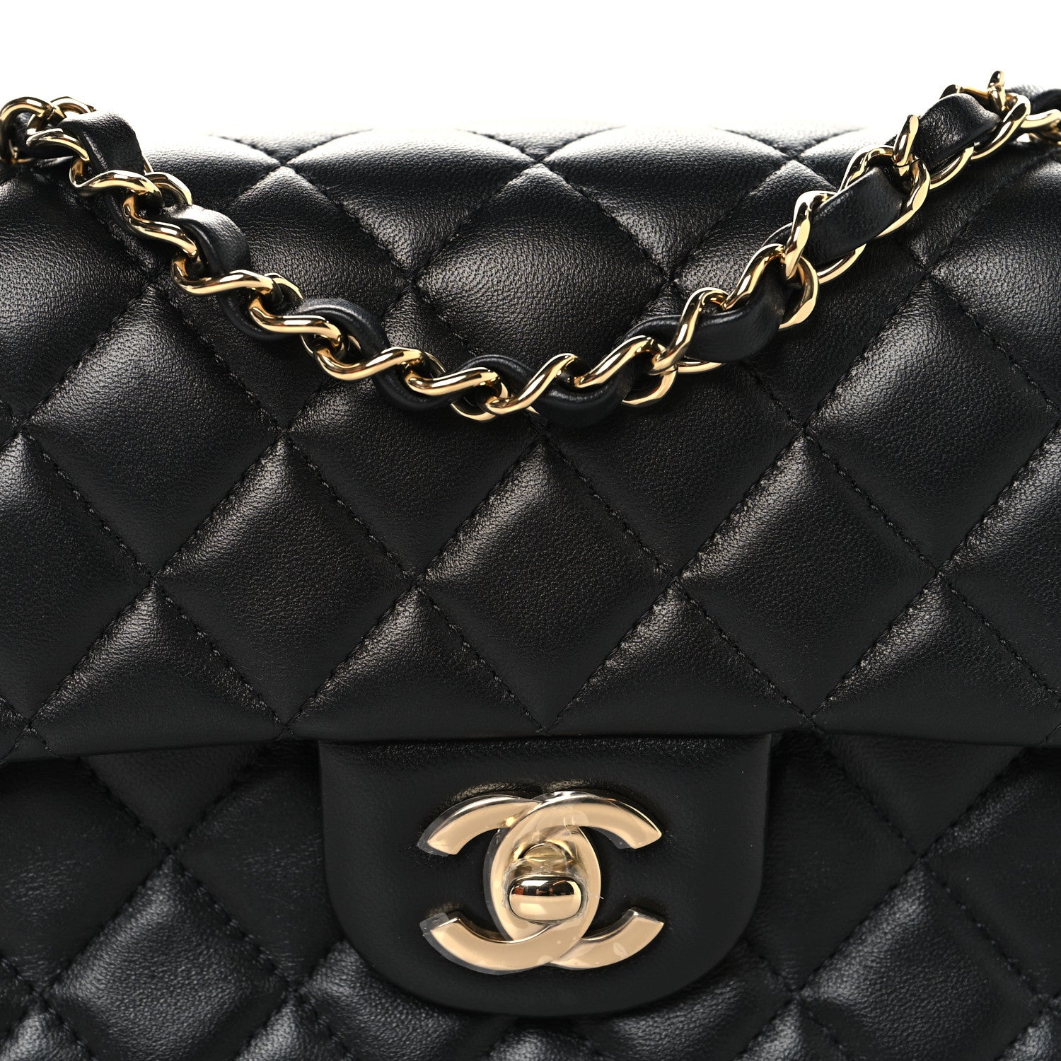 Chanel Lambskin Quilted Mini Rectangular Flap Black 8 of 11