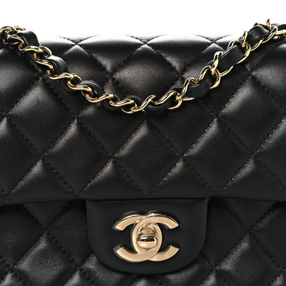 Chanel Lambskin Quilted Mini Rectangular Flap Black 8 of 11