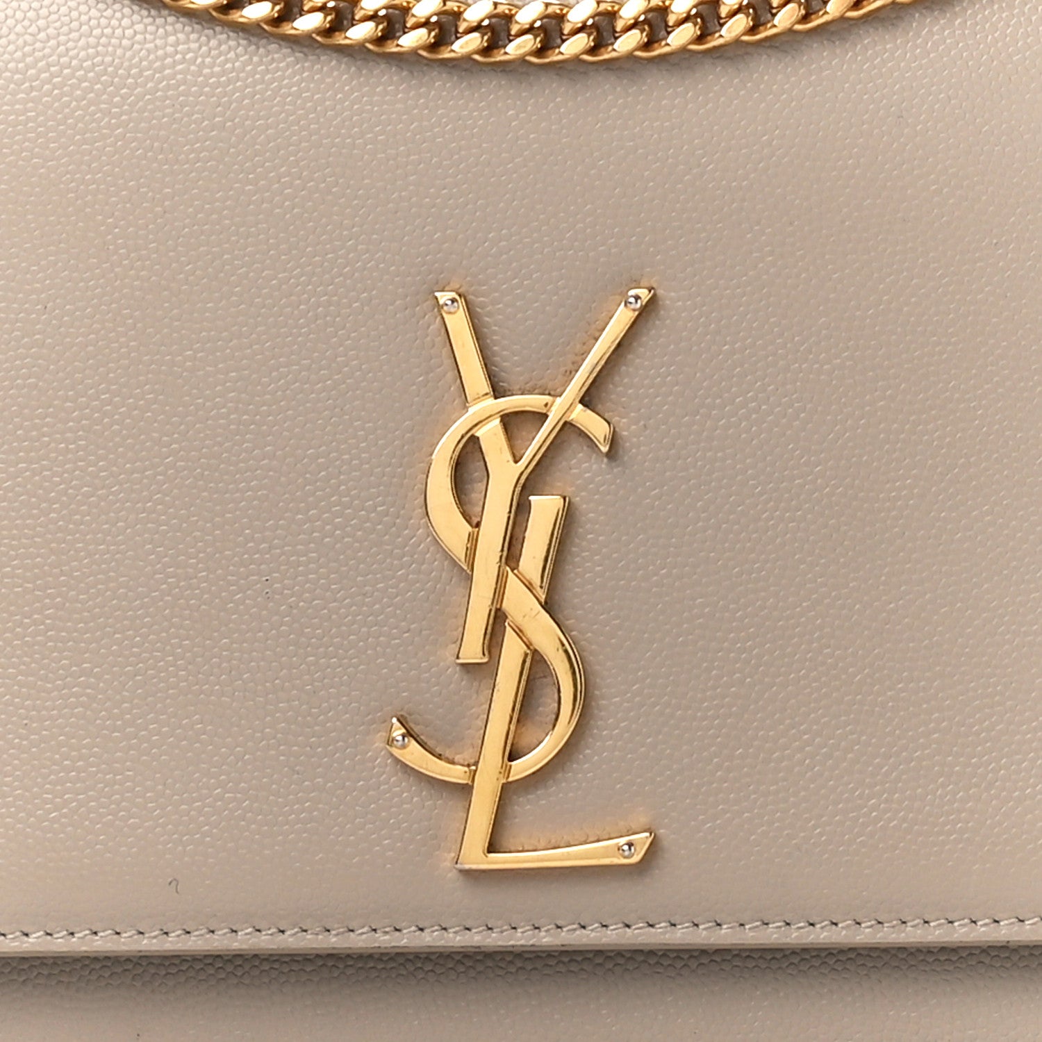 Saint Laurent Grain De Poudre Medium Monogram Kate Satchel Dark Beige 9 of 11