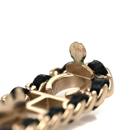 Chanel Metal Lambskin Vintage Allure Logo Hair Clip Black Gold 5 of 6
