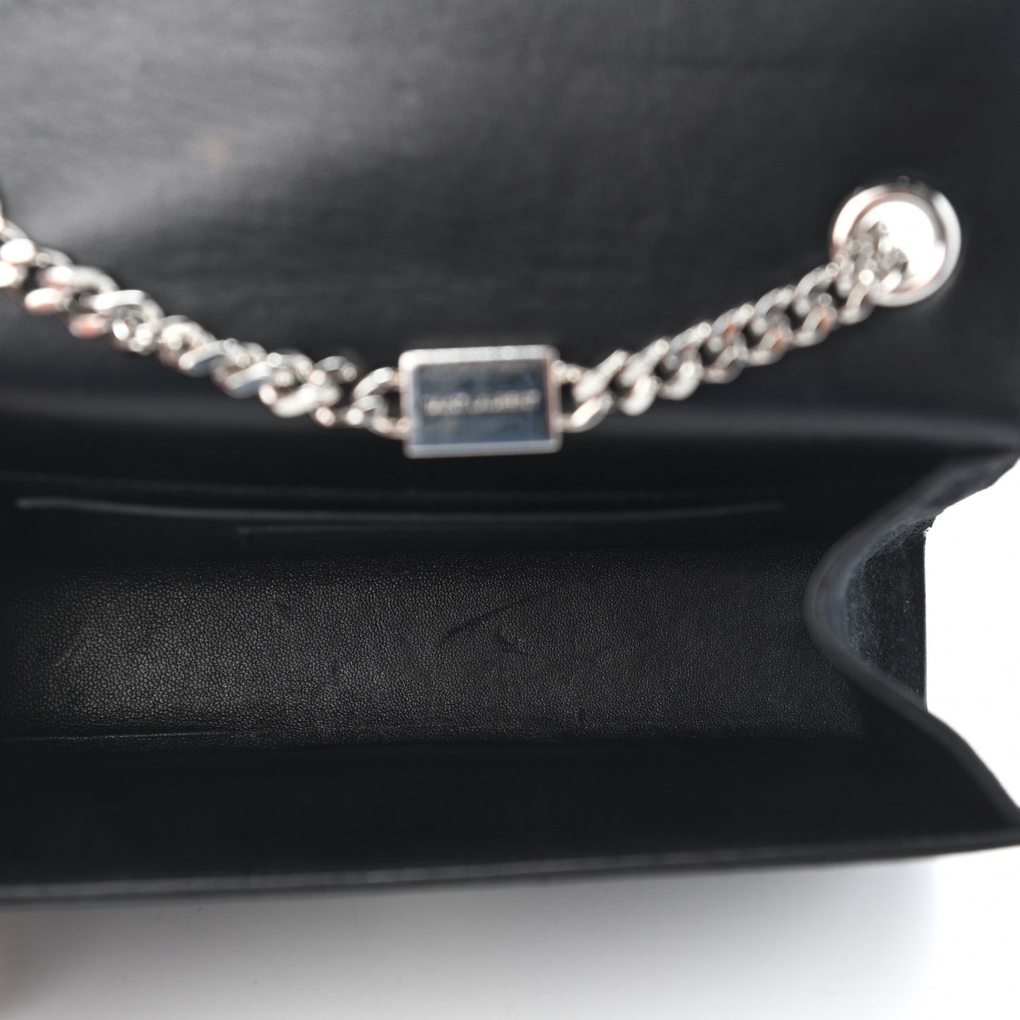 Suede Crystal Studded Small Classic Monogram Kate Tassel Satchel Black