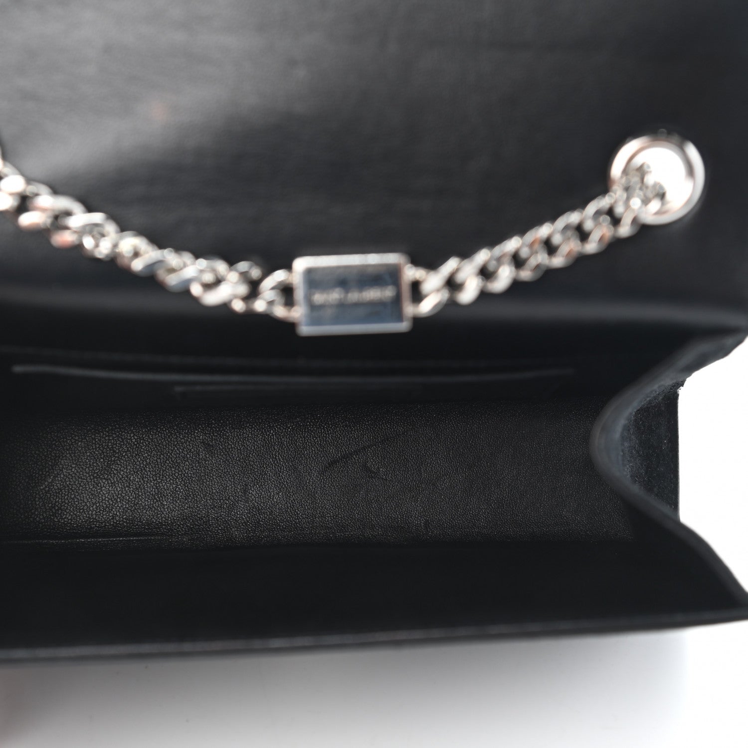 Saint Laurent Suede Crystal Studded Small Classic Monogram Kate Tassel Satchel Black 5 of 8