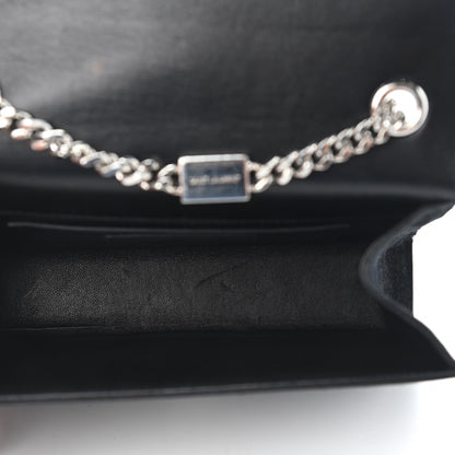 Saint Laurent Suede Crystal Studded Small Classic Monogram Kate Tassel Satchel Black 5 of 8