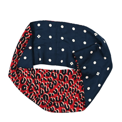 Louis Vuitton Silk Leopard Snood Scarf Red 2 of 4