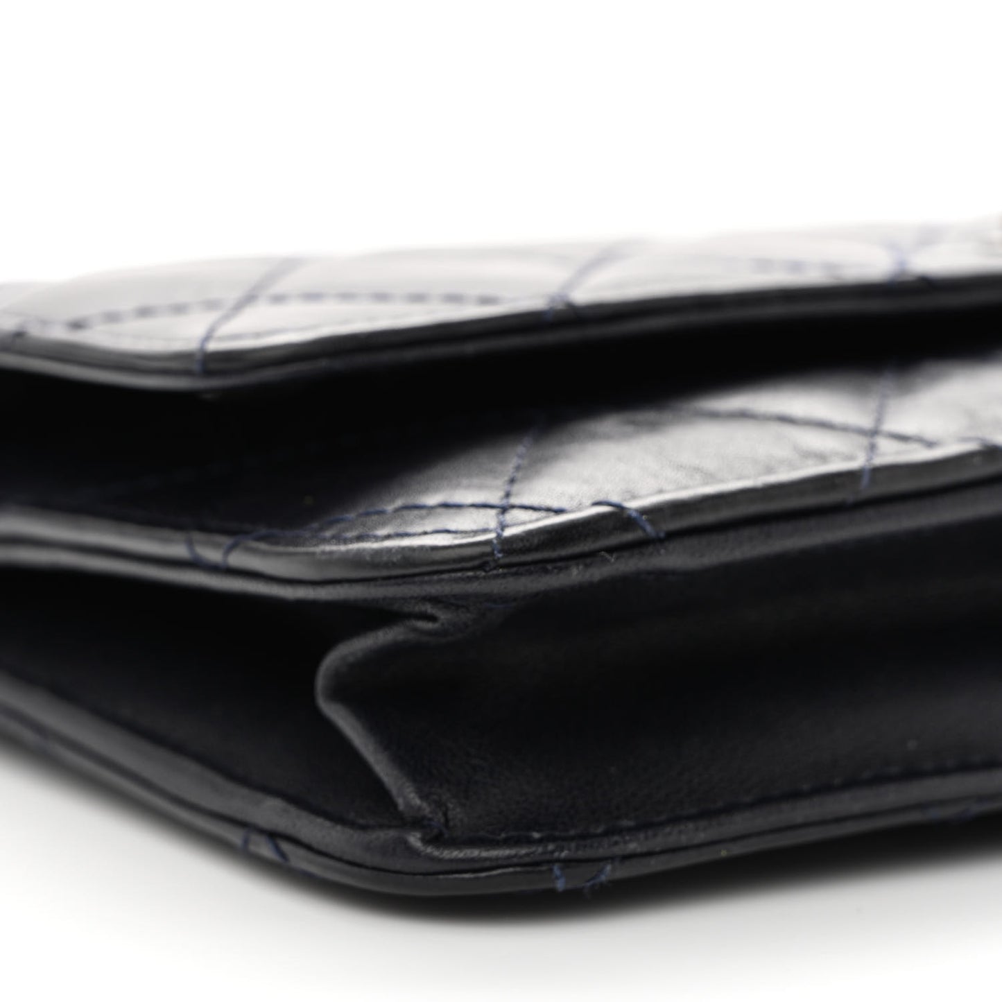 Aged Calfskin Quilted Reissue Wallet On Chain WOC Navy
