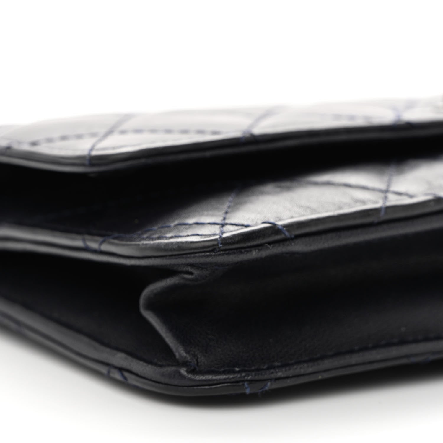 Chanel Aged Calfskin Quilted Reissue Wallet On Chain WOC Navy 10 of 11