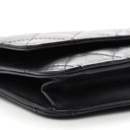 Chanel Aged Calfskin Quilted Reissue Wallet On Chain WOC Navy 10 of 11