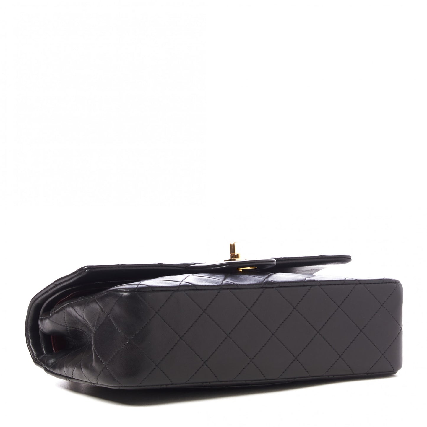 Lambskin Quilted Small Double Flap Black