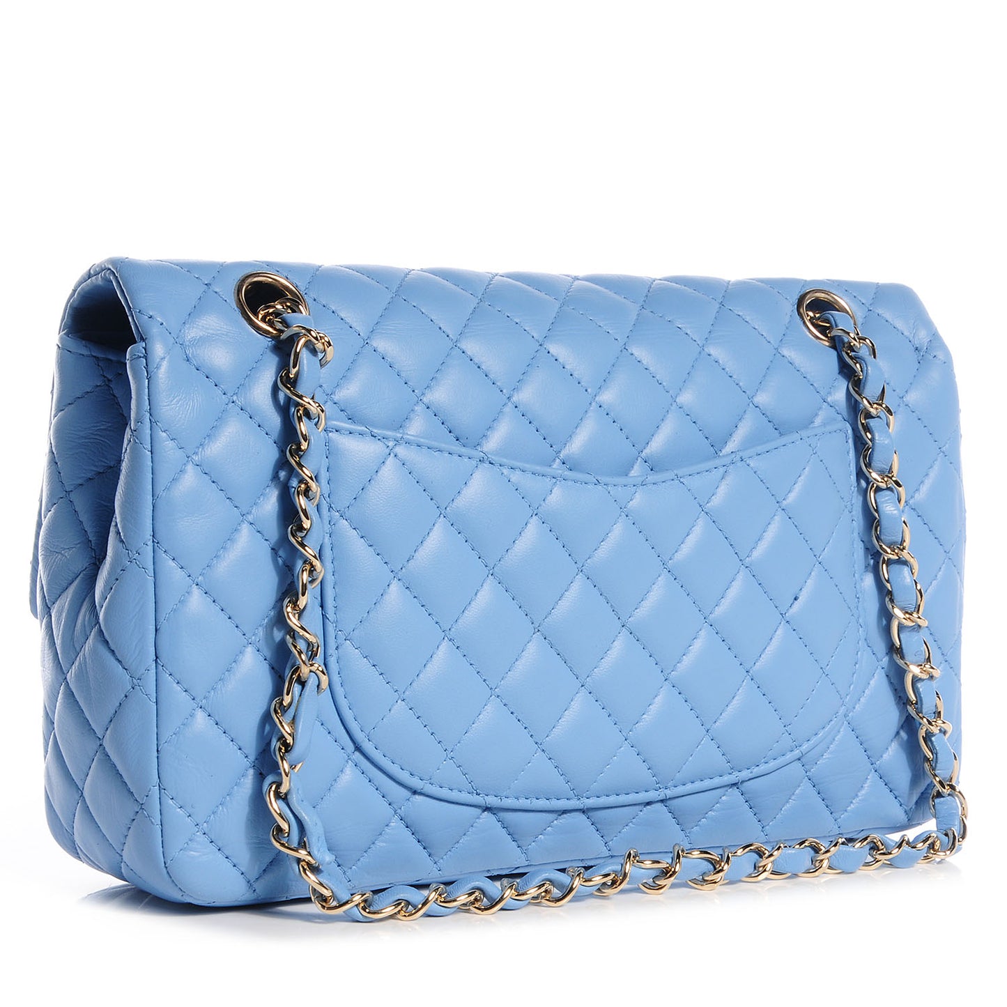 Lambskin Valentine Charms Medium Flap Baby Blue